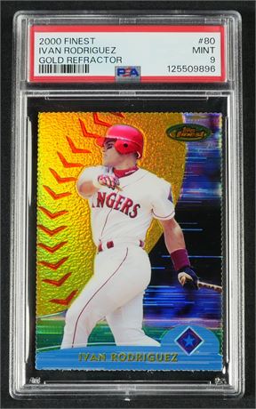 2000 Topps Finest #80 Ivan Rodriguez Gold Refractor PSA 9 MINT