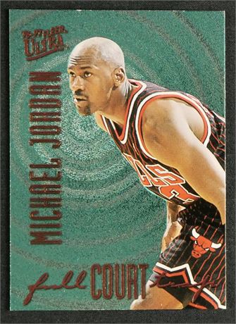 1996 Fleer Ultra #1 Michael Jordan Full Court See Damage on Back Bottom and Top