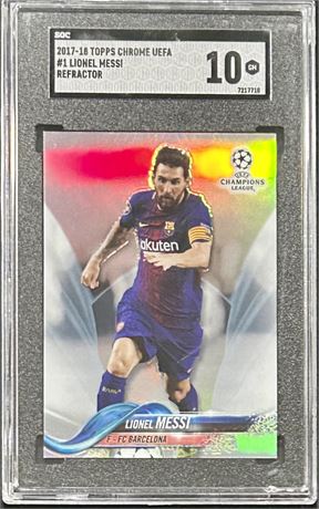 2017 Topps Chrome UEFA #1 Lionel Messi Refractor SGC 10 GEM MINT