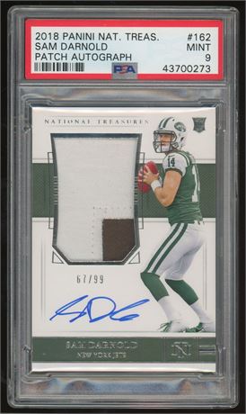 2018 Panini National Treasures #162 Sam Darnold RPA 67/99 PSA 9 MINT