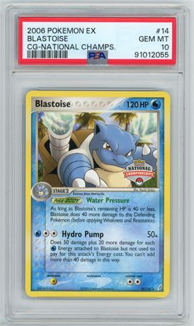 2006 Pokemon EX #14 Blastoise CG National Championships PSA 10 Pop 45