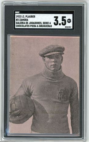 1922 I C Plauber #2 Zamora RC Galeria De Jugadores, Serie A SGC 3.5 VG+ Pop 1