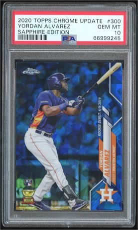 2020 Topps Chrome Update #300 Yordan Alvarez Sapphire PSA 10 GEM MINT