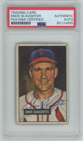 1951 Bowman #58 Enos Slaughter Auto PSA Authentic