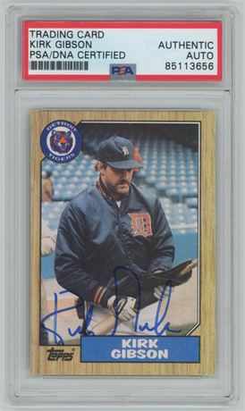 1987 Topps #765 Kirk Gibson PSA Authentic Auto