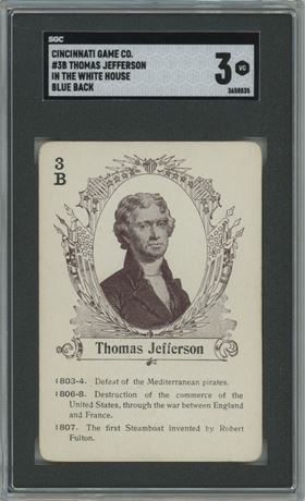 Cincinnati Game Co. #3B Thomas Jefferson In the White House Blue Back SGC 3 VG