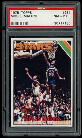 1975 Topps #254 Moses Malone RC PSA 8 NMMT