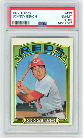 1972 Topps #433 Johnny Bench PSA 8 (OC)