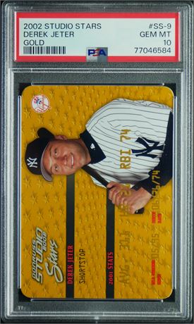 2002 Studio Stars Derek Jeter Gold 24/250 PSA 10 GEM MINT Pop 13