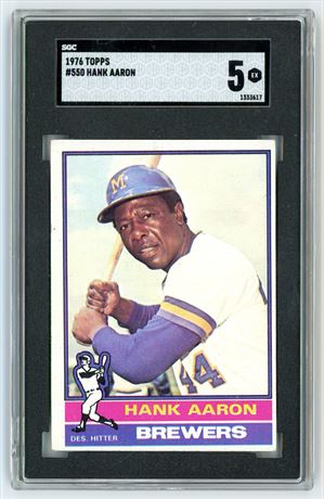 1976 Topps #550 Hank Aaron SGC 5 EX