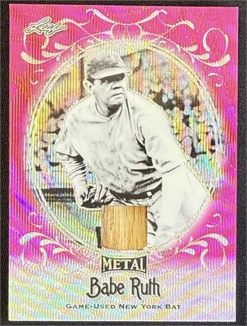 2019 Leaf Metal 2/4 Babe Ruth Pink Wave Refractor Game Used Bat