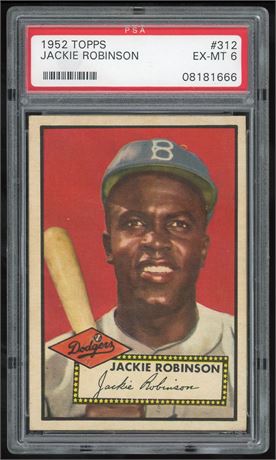 1952 Topps #312 Jackie Robinson HI # PSA 6 EXMT