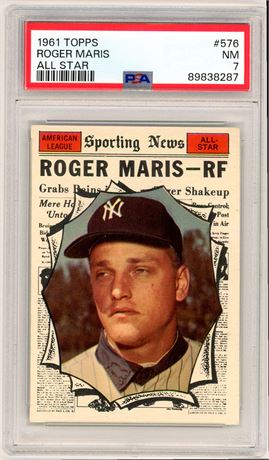 1961 Topps #576 Roger Maris All-Star High # PSA 7 NM