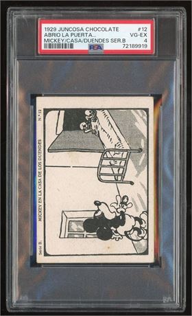 1929 Juncosa Chocolate #12 Mickey/Casa/Duendes Ser B Abrio La Pureta PSA 4 VGEX
