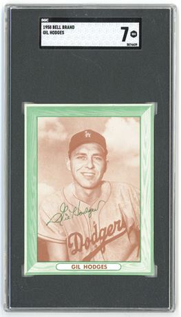 1958 Bell Brand Gil Hodges SGC 7 NM Pop 2 Only 5 Higher