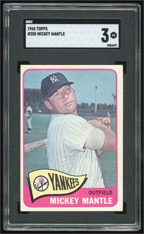 1965 Topps #350 Mickey Mantle SGC 3 VG