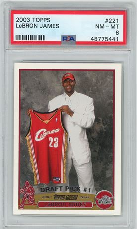 2003 Topps #221 LeBron James RC PSA 8 NMMT