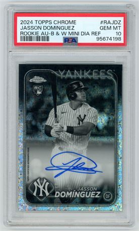 2024 Topps Chrome Jasson Dominguez Rookie Auto PSA 10 GEM MINT