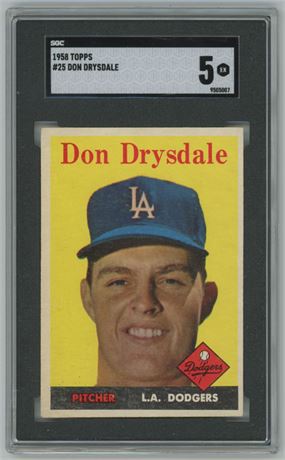 1958 Topps #25 Don Drysdale SGC 5 EX