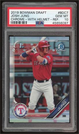 2019 Bowman Chrome Draft Josh Jung 1st Bowman w/ Helmet Refractor PSA 10