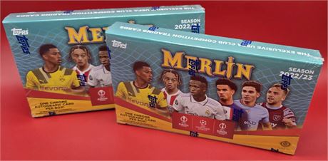 2022 Topps UEFA Sealed Merlin Hobby Box Lot (2)