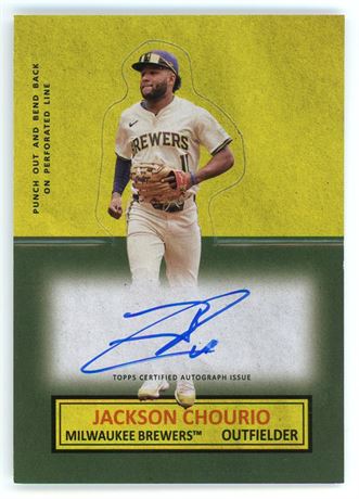 2025 Topps Archives Jackson Chourio 1964 Topps Stand Ups On Card Autograph
