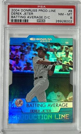 2004 Donruss Production Line #8 Derek Jeter Batting Avg Die-Cut 4/100 PSA 8 NMMT