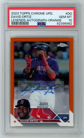 2023 Topps Chrome Update David Ortiz Legends Auto Orange 19/25 PSA 10