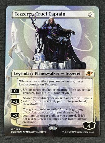 2025 MTG: Edge of Eternity #0287 Tezzeret, Cruel Captain Borderless Foil LP
