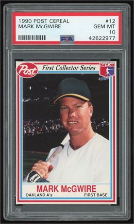 1990 Post Cereal #12 Mark McGwire PSA 10 GEM MINT