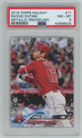 2018 Topps Holiday #17 Metallic Snowflake Shohei Ohtani RC PSA 8 NMMT