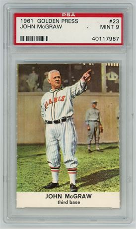 1961 Golden Press #23 John McGraw PSA 9 MINT