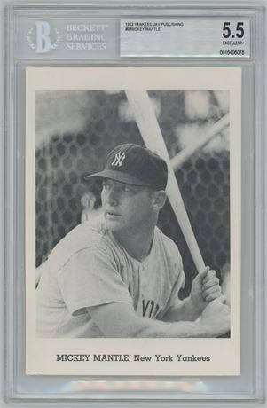 1962 Yankees Jay Publishing Mickey Mantle BGS 5.5 EX+ Pop 2, 3 higher