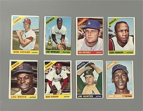 1966 Topps Star Lot (8) w/ Banks, Gibson & F Robinson VG AVG