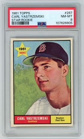 1961 Topps #287 Carl Yastrzemski Star Rookie PSA 8 NMMT