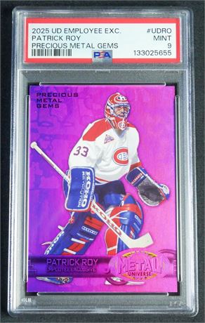 2025 UD Employee Exclusive Patrick Roy Precious Metal Gems PSA 9 MINT