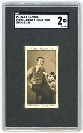 1931 WD & HO Wills #24 Walt Disney/Mickey Mouse RC Cinema Stars Series 3 SGC 2