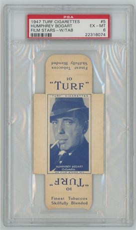 1947 Turf Cigarettes Film Stars w Tab #5 Humprey Bogart PSA 6 EXMT Pop 4 HIGHEST