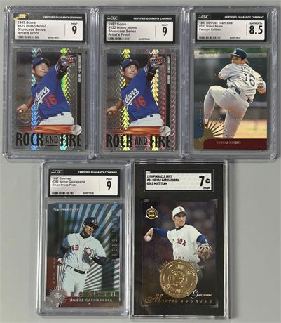 1997 & 1998 Hideo Nomo/Nomar Garciaparra CGC & SGC Graded Lot w/ Inserts