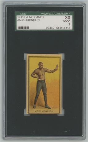 1910 E-UNC Candy Boxing Jack Johnson SGC 2 GOOD RARE