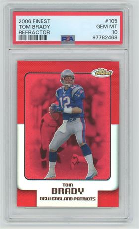 2006 Finest #105 Tom Brady Refractor 298/399 PSA 10 GEM MINT