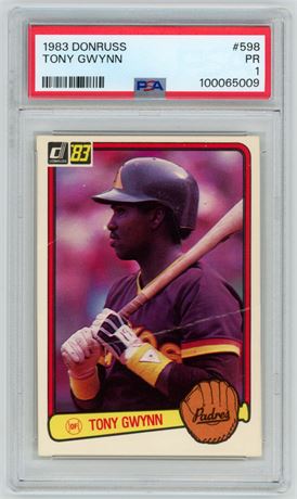 1983 Donruss #598 Tony Gwynn RC PSA 1 POOR Pop 8