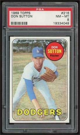 1969 Topps #216 Don Sutton PSA 8 NMMT