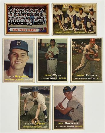 1957 Topps Stars Lot (7) w/ Mazeroski RC & Drysdale RC READ
