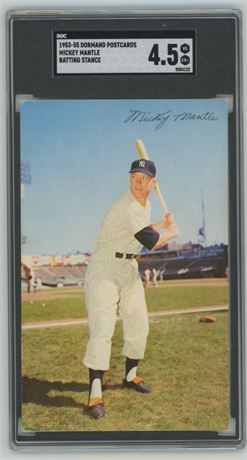1953-55 Dormand Postcards Mickey Mantle Batting Stance SGC 4.5 VGEX+