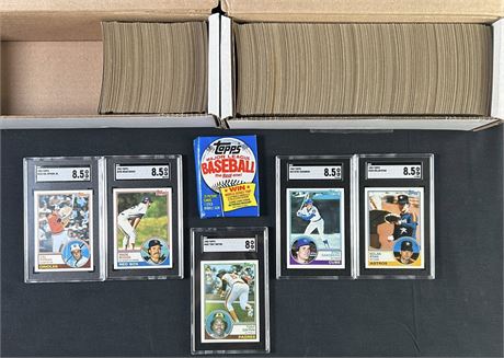 1983 Topps Baseball Complete Set (1-792) w/ SGC Graded Stars + Wax Pack