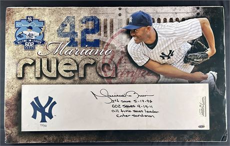 Mariano Rivera Signed 18"x29" Pitching Rubber Display 23/50 Steiner