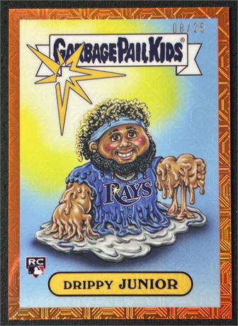 2024 Bowman Chrome Garbage Pail Kids Junior Caminero RC Orange Mojo Ref 8/25