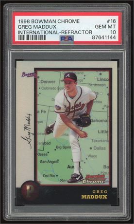 1998 Bowman Chrome #16 Greg Maddux International Refractor PSA 10 Pop 2