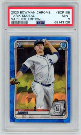 2020 Bowman Chrome Tarik Skubal 1st Bowman Sapphire Edition PSA 9 MINT